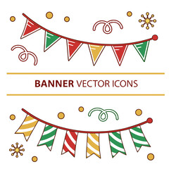 Red green gold bunting festive celebration banners