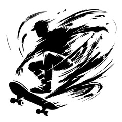 Abstract skateboarder silhouette © Breck
