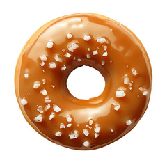 Glazed Donut with Caramel Coating and White Sprinkles