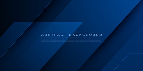 Obraz premium Abstract futuristic dark blue background. Overlap triangle shapes pattern design. Cool background element. Eps10 vector