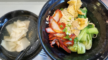 Asian food - Peking duck with noodles and veges