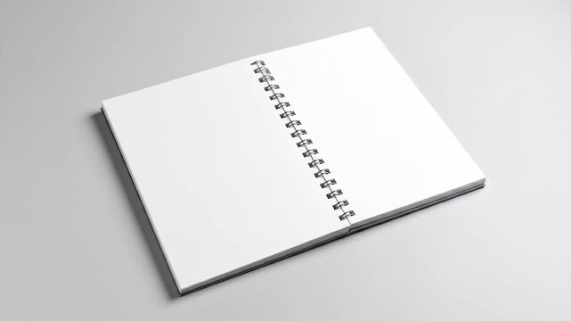 Open Spiral Bound Notebook With Blank Pages