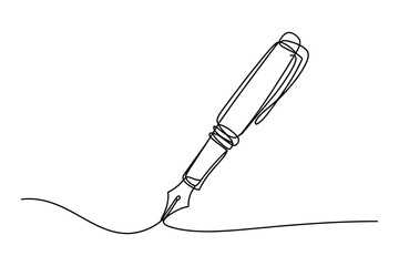 One line planet and orbit illustration, vector editable stroke astronomy and cosmic design concept