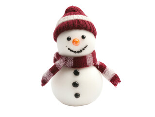 Snowman with Red Hat and Scarf