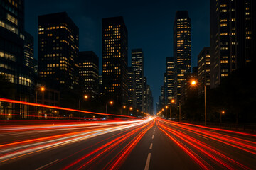 Fototapeta premium night traffic at night