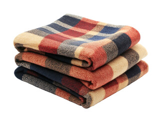 Folded Plaid Wool Blanket