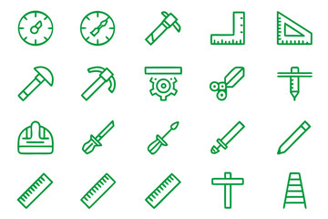 Fototapeta premium A collection of graphic symbols representing measurement lines and related concepts designed with precision and clarity for various applications