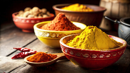indian powder spices in a bowl