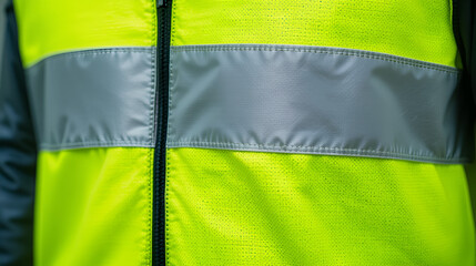 Bright yellow safety vest with reflective silver stripes for enhanced visibility and protection