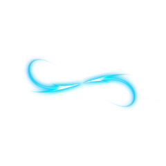 Abstract blue energy ribbon with glowing curve and transparent background
