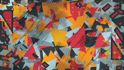 Geometric Chaos Pop Art Background