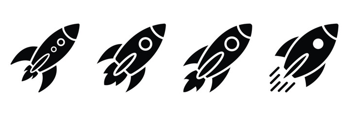 Rocket icon on white background. Editable stroke. Vector illustration. EPS 10