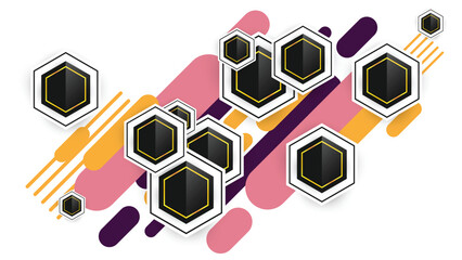 Modern Geometric Hexagon Abstract Background