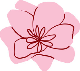 Botanical Pink Lotus Style Blossom Icon