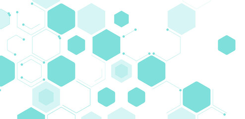 Green hexagons pattern for medical vector