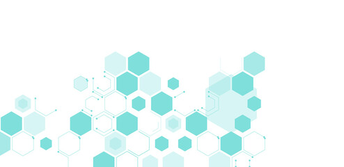 Green hexagons pattern for medical vector