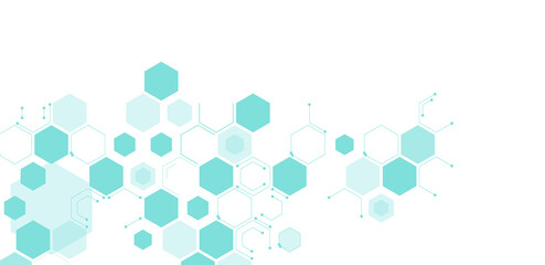 Green hexagons pattern for medical vector