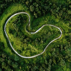 Winding road through lush green hills (4)