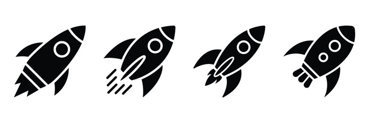 Rocket icon flat style. Vector rocket symbol. Startup icon vector, rocket space icon vector design