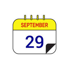 29 september calendar icon vector illustration design