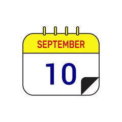 10 september calendar icon vector illustration design