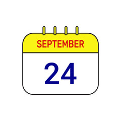 24 september calendar icon vector illustration design