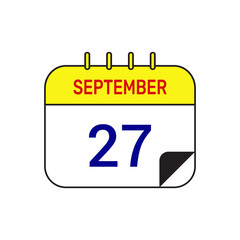 27 september calendar icon vector illustration design