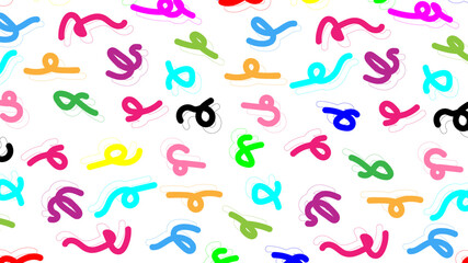 Abstract colorful line elements on white background.