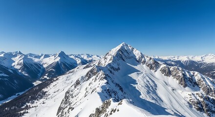 Majestic snowy mountain peak under a clear blue sky in the Austrian Alps