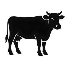 ‎Create a cow silhouette vector style with white background