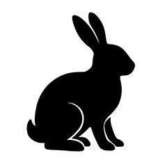 ‎Create a rabbit silhouette vector style with white background