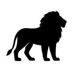 ‎Create a lion silhouette vector style with white background