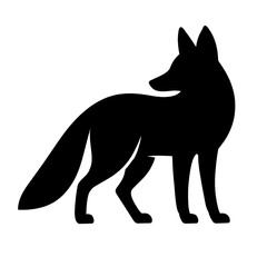 ‎Create a fox silhouette vector style with white background