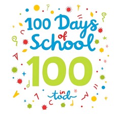 100 Days of School Celebration Graphic for Kids Teachers and Classroom 