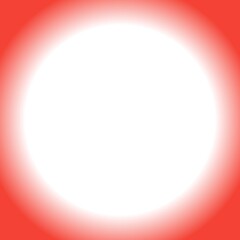 A vibrant red background frames a brilliant, glowing white circle at its center, creating a striking contrast and a sense of radiating light.
