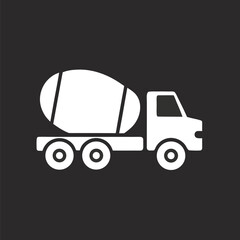 Concrete Mixer Truck Illustration Construction Industry Icon Machinery Heavy Equipment Transportation Building and Infrastructure Projects