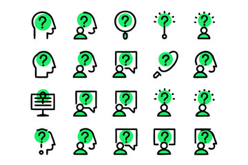 Comprehensive collection of question mark symbols and related query graphics suitable for diverse informational and assistance related applications