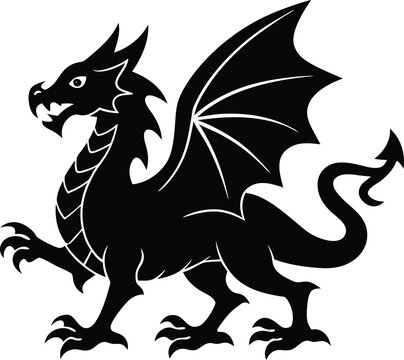 welsh dragon on white background.eps