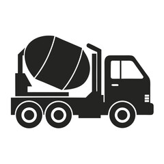 Simple Silhouette of a Cement Mixing Truck Heavy Equipment Vehicle Construction Site Motor Vehicle Illustration Perfect for Logos and Designs