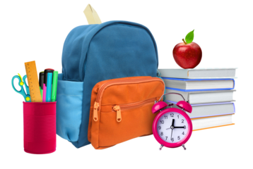 Back to school concept on transparent background png