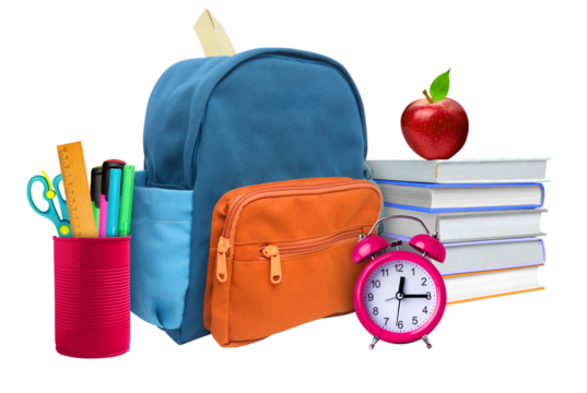 Back to school concept on transparent background png