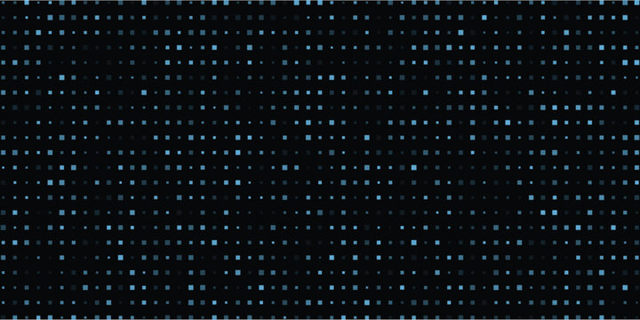 Futuristic Dark Pixel Dot Grid Vector Background &ndash; Digital Blue LED Dots on Black Screen Style