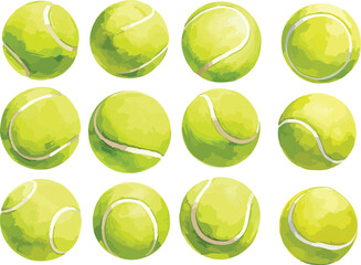 tennis ball watercolor clipart