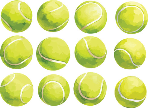tennis ball watercolor clipart