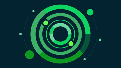 clean geometric tech art green rings dots