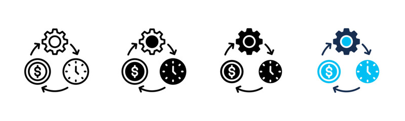 Payroll Process icon sheet multiple style collection