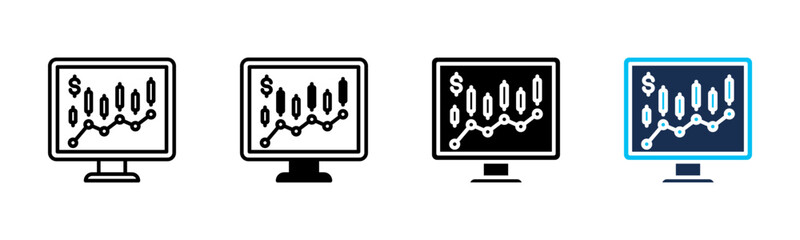 Stock Market icon sheet multiple style collection
