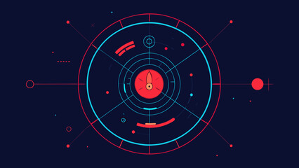 sci fi radar hud orbiting nodes high tech