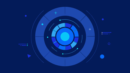 blue data wheel hud symbols perimeter tech