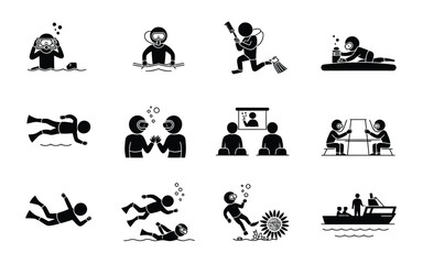 Activities and recreation icon set
